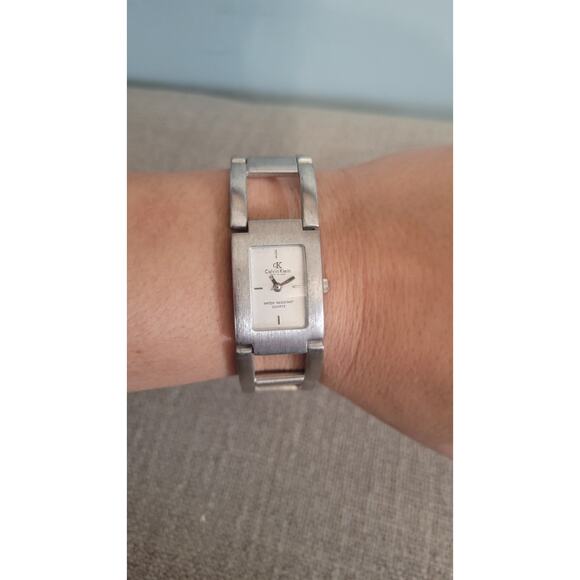 Women’s Silver Tone Rectangle Quartz Bracelet Watch | Marked “Calvin Klein” |... - Picture 5 of 5